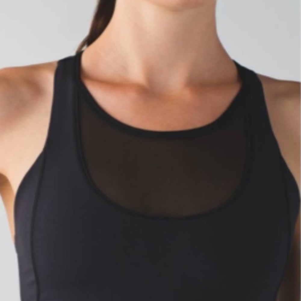 Lululemon Black Mesh With Me Racer Back Tank